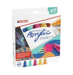 PACK 5 MARCADORES ACRILICOS TRAZO 5-10 MM. ABSTRACTO. COLORES. 934. 903. 905. 906 Y 909. EDDING 5000-5-S-999