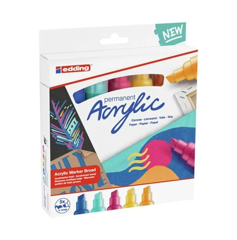 PACK 5 MARCADORES ACRILICOS TRAZO 5-10 MM. ABSTRACTO. COLORES. 934. 903. 905. 906 Y 909. EDDING 5000-5-S-999 2 PACK 5 MARCADORES ACRILICOS TRAZO 5-10 MM. ABSTRACTO. COLORES. 934. 903. 905. 906 Y 909. EDDING 5000-5-S-999 - Imagen 2