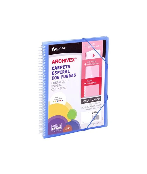 CARPETA ARCHIVEX-STAR ESPIRAL CANGURO 40 FUNDAS COLOR AZUL CARCHIVO 53034050 2 CARPETA ARCHIVEX-STAR ESPIRAL CANGURO 40 FUNDAS COLOR AZUL CARCHIVO 53034050 - Imagen 2