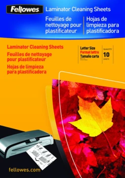 PACK 10 HOJAS DE LIMPIEZA PARA PLASTIFICADORAS FELLOWES 5320604