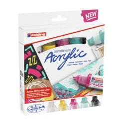 PACK 5 MARCADORES ACRILICOS 3D TRAZO 2-3 5-10 MM. COLORES 922. 901. 934. 905 Y 909 EDDING 5400-5-S