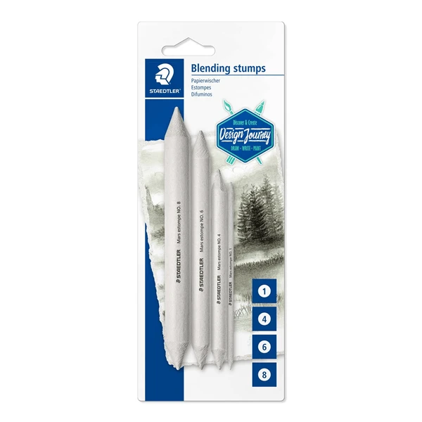 BLISTER CON 4 DIFUMINADORES EN TAMANOS 1. 4. 6 Y 8 STAEDTLER 5426-S BK4 1 BLISTER CON 4 DIFUMINADORES EN TAMANOS 1. 4. 6 Y 8 STAEDTLER 5426-S BK4