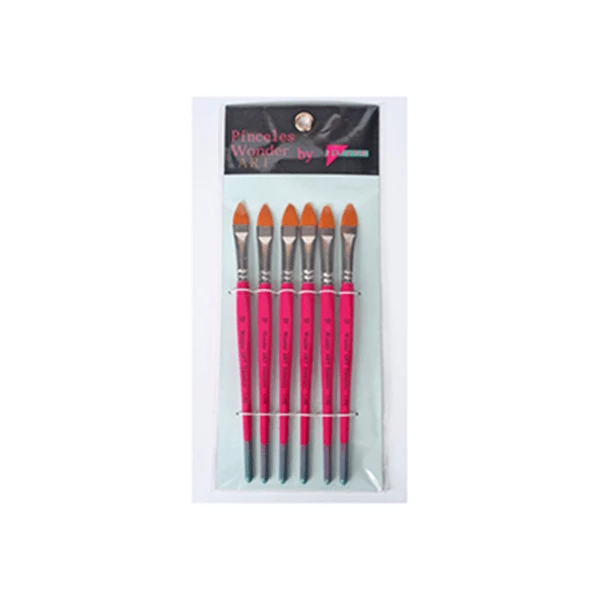 SET 6 PINCELES NO.12 PELO SINT MANGO CORTO L. GATO WONDER ART BY PRYSE 6102012 1 SET 6 PINCELES NO.12 PELO SINT MANGO CORTO L. GATO WONDER ART BY PRYSE 6102012