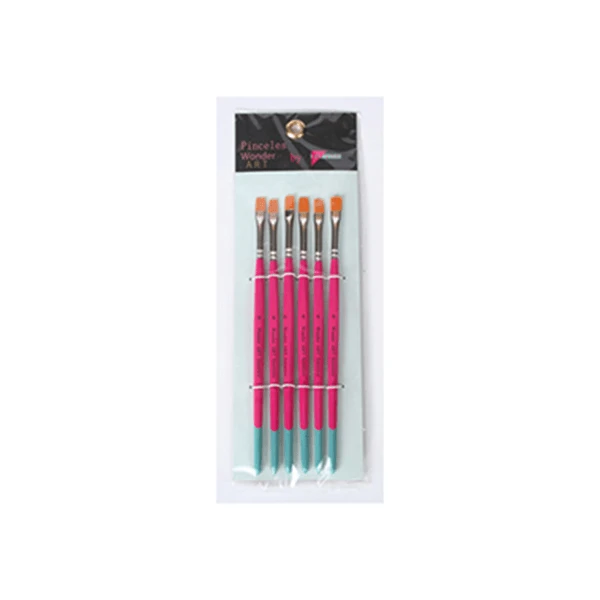SET 6 PINCELES NO.6 PELO SINT MANGO CORTO PLANO WONDER ART BY PRYSE 6110006 1 SET 6 PINCELES NO.6 PELO SINT MANGO CORTO PLANO WONDER ART BY PRYSE 6110006