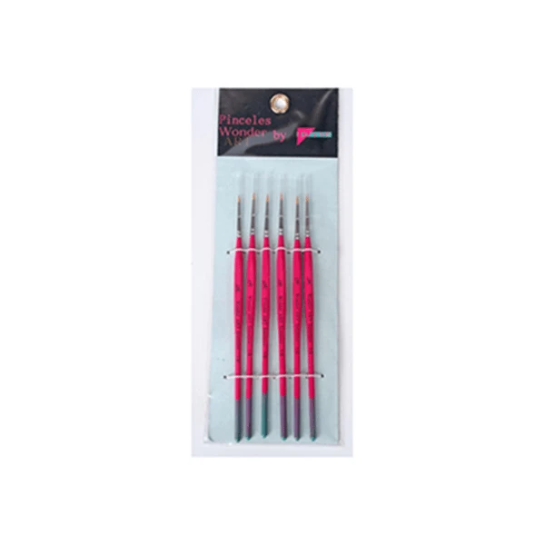 SET 6 PINCELES NO.2 0 PELO SINT MANGO CORTO REDON WONDER ART BY PRYSE 6110999 1 SET 6 PINCELES NO.2 0 PELO SINT MANGO CORTO REDON WONDER ART BY PRYSE 6110999