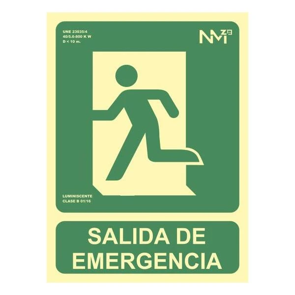 SENAL PSALIDA DE EMERGENCIAP 224X300 PVC VERDE ARCHIVO 2000 6170-02H VE 2 SENAL PSALIDA DE EMERGENCIAP 224X300 PVC VERDE ARCHIVO 2000 6170-02H VE - Imagen 2