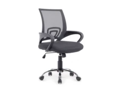 SILLA DE OFICINA EQUIP DE MALLA COLOR GRIS OSCURO RECUBRIMIENTO PU DE ALTA CALIDAD DISEO ERGONOM