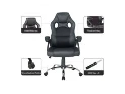 SILLA DE OFICINA ERGONOMICA EQUIP COLOR NEGRO RECUBRIMIENTO PU DE ALTA CALIDAD DISEO 651016 17 SILLA DE OFICINA ERGONOMICA EQUIP COLOR NEGRO RECUBRIMIENTO PU DE ALTA CALIDAD DISEO 651016 -tienda EPSON 651016 pic 7