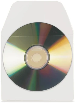 PACK DE 100 FUNDAS CD-DVD PP TRANSPARENTE AUTOADHESIVAS CON SOLAPA 3L 6832-100