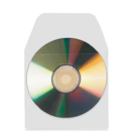 PACK DE 10 FUNDAS CD-DVD PP TRANSPARENTE AUTOADHESIVAS CON SOLAPA 3L 6832-10