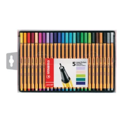 ESTUCHE METALICO 25 ROTULADORES PUNTA FINA 0.4MM. POINT 88 COLORES SURTIDOS STABILO 882501
