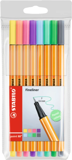 Alternative view of ESTUCHE ROTULADOR PUNTA FINA 0.4MM. POINT 88 CON 8 UNIDADES PASTEL STABILO 88 8-01