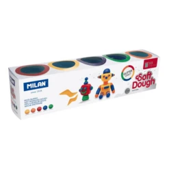 CAJA 5 FRASCOS 142GR GLITTER SOFT DOUGH NUEVO MILAN 913505G