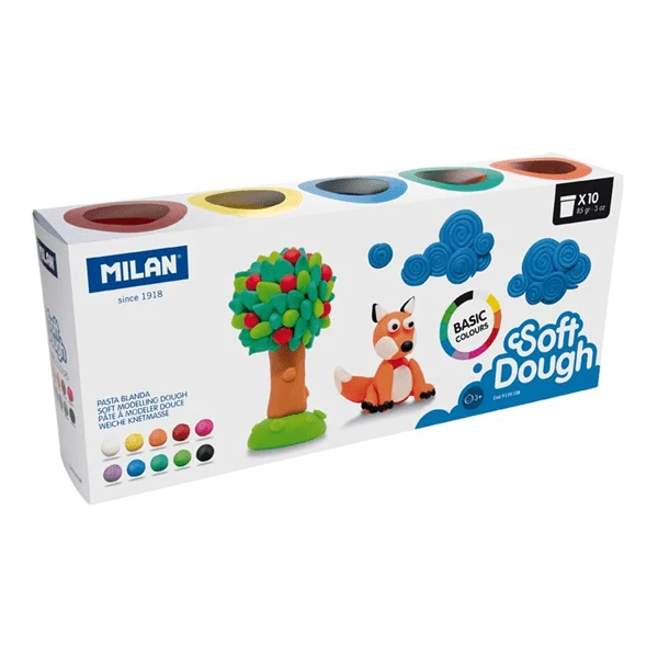CAJA 10 FRASCOS 85GR BASICO SOFT DOUGH NUEVO MILAN 913510B 1 CAJA 10 FRASCOS 85GR BASICO SOFT DOUGH NUEVO MILAN 913510B