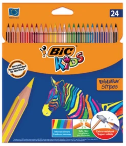 BLISTER 24 LAPICES DE COLORES EVO STRIPES COLORES SURTIDOS BIC 950525
