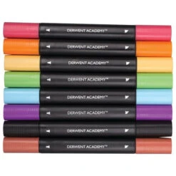 Alternative view of PACK DE 8 ROTULADORES DE 2 PUNTAS FINA Y BISELADA ALTA CALIDAD COLORES SURTIDOS DERWENT 98208