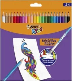ESTUCHE 24 LAPICEROS DE COLOREAR BORRABLE EVOLUTION ILLUSION CON GOMA INCORPORADA BIC 987869 -tienda EPSON 987869 pic 2