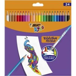 ESTUCHE 24 LAPICEROS DE COLOREAR BORRABLE EVOLUTION ILLUSION CON GOMA INCORPORADA BIC 987869 -tienda EPSON 987869 pic 3