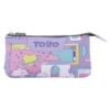 ESTUCHE ESCOLAR TRES COMPARTIMENTOS MORADO CIBER-TABLERO TOTTO AC52ECO012-2210Z-2QI