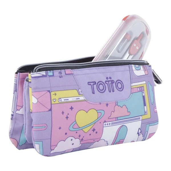 ESTUCHE ESCOLAR TRES COMPARTIMENTOS MORADO CIBER-TABLERO TOTTO AC52ECO012-2210Z-2QI 5 ESTUCHE ESCOLAR TRES COMPARTIMENTOS MORADO CIBER-TABLERO TOTTO AC52ECO012-2210Z-2QI - Imagen 5