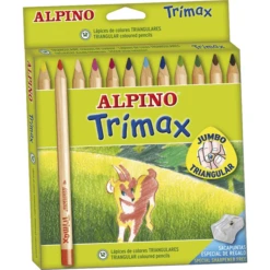 ESTUCHE CARTON 12 UNIDADES LAPICES TRIANGULARES 5.4MM. COLORES SURTIDOS ALPINO AL000113