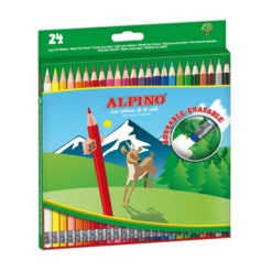 ESTUCHE 24 LAPICES DE COLORES BORRABLES ALPINO AL013658