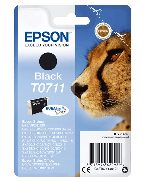 CARTUCHO EPSON NEGRO T0711 C13T07114012 1 CARTUCHO EPSON NEGRO T0711 C13T07114012
