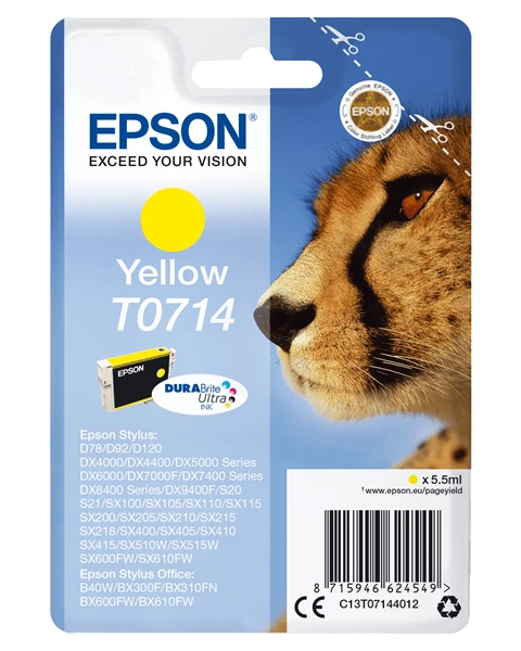 CARTUCHO EPSON AMARILLO T0714 C13T07144022 1 CARTUCHO EPSON AMARILLO T0714 C13T07144022