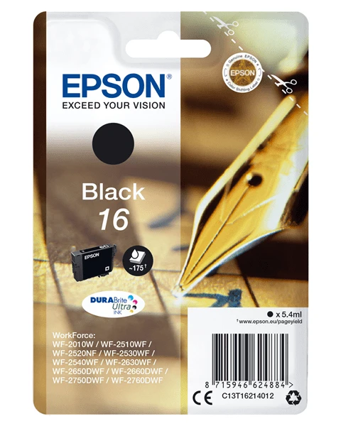 CARTUCHO EPSON NEGRO 16 T1621 C13T16214012 1 CARTUCHO EPSON NEGRO 16 T1621 C13T16214012