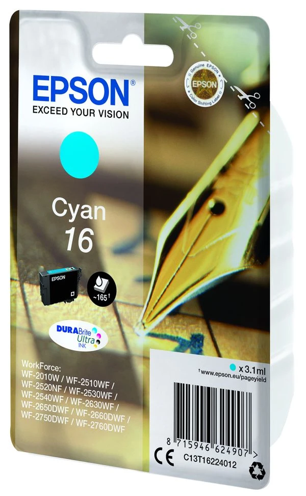 CARTUCHO EPSON CYAN 16 T1622 C13T16224012 4 CARTUCHO EPSON CYAN 16 T1622 C13T16224012 - Imagen 4