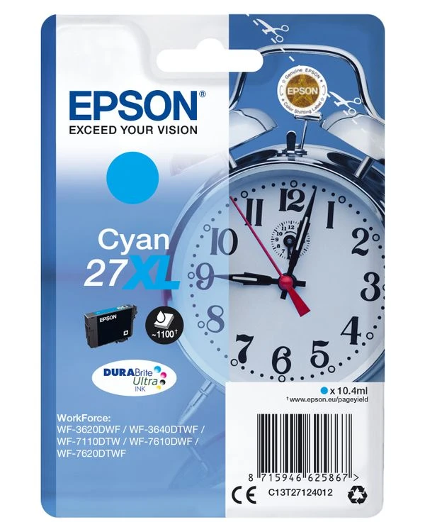 CARTUCHO EPSON CYAN 27XL C13T27124012 2 CARTUCHO EPSON CYAN 27XL C13T27124012 - Imagen 2