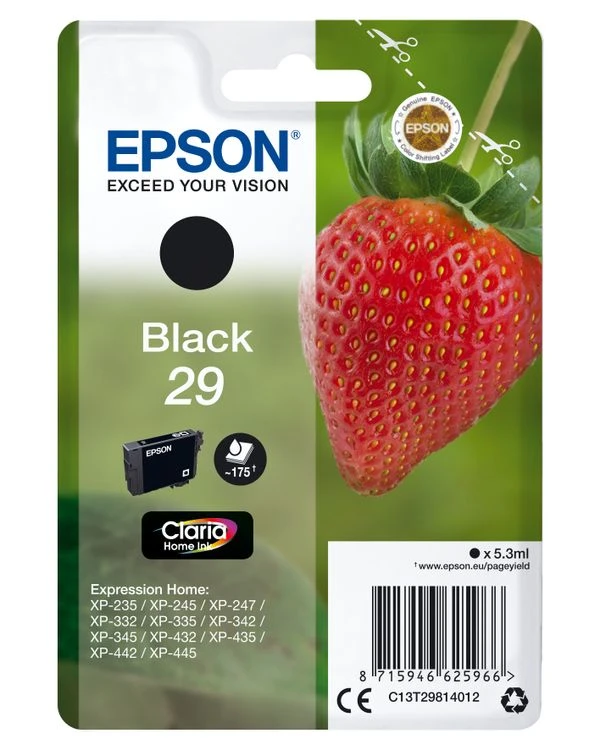 CARTUCHO EPSON BLACK XP-235 XP-332 XP-335 XP-432 XP-435 N 29 C13T29814012 2 CARTUCHO EPSON BLACK XP-235 XP-332 XP-335 XP-432 XP-435 N 29 C13T29814012 - Imagen 2