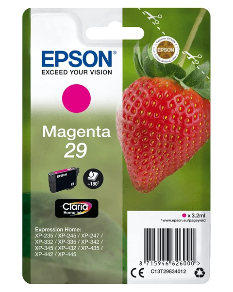 CARTUCHO EPSON MAGENTA XP235 XP-332 XP-335 XP-432 XP-435 N 29 C13T29834012 1 CARTUCHO EPSON MAGENTA XP235 XP-332 XP-335 XP-432 XP-435 N 29 C13T29834012