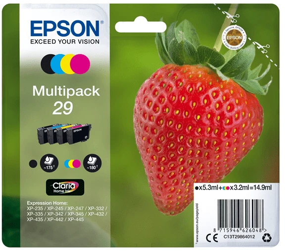 CARTUCHO EPSON MULTIPACK 29 C13T29864012 1 CARTUCHO EPSON MULTIPACK 29 C13T29864012