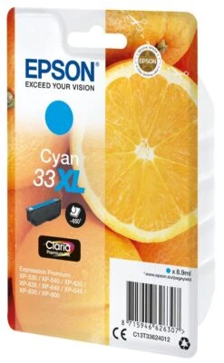 SGLPCK CYAN 33XL PREM.INK PREM.INK CYAN HIGH XL 7 SGLPCK CYAN 33XL PREM.INK PREM.INK CYAN HIGH XL -tienda EPSON C13T33624012 pic 2