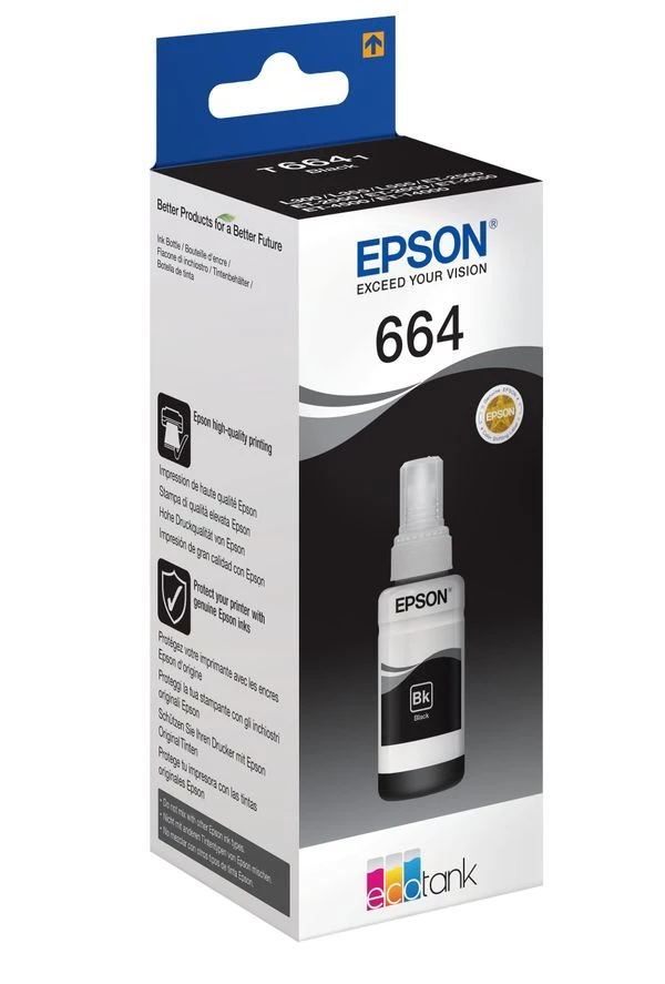 CARTUCHO EPSON BLACK T6641 ECOTANK BOTTLE 70ML C13T664140 3 CARTUCHO EPSON BLACK T6641 ECOTANK BOTTLE 70ML C13T664140 - Imagen 3