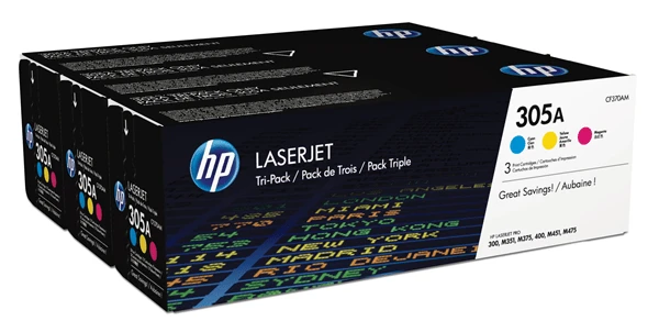 PACK TONER HP CYAN. MAGENTA Y AMARILLO 305A CF370AM 1 PACK TONER HP CYAN. MAGENTA Y AMARILLO 305A CF370AM