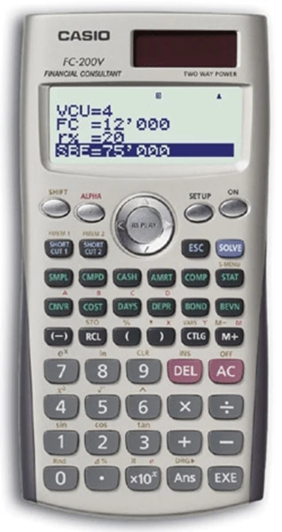 CALCULADORA FINANCIERA CASIO FC-200V-2 1 CALCULADORA FINANCIERA CASIO FC-200V-2