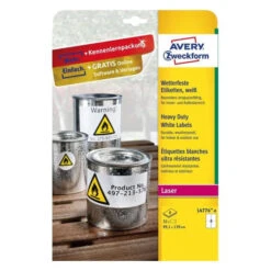 PAQUETE 8 HOJAS ETIQUETAS DE POLIESTER BLANCO PARA IMPRESORAS LASER 99.1X139 MM AVERY L4774-8 7 PAQUETE 8 HOJAS ETIQUETAS DE POLIESTER BLANCO PARA IMPRESORAS LASER 99.1X139 MM AVERY L4774-8 -tienda EPSON L4774 8 pic 2