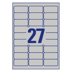 PAQUETE 8 HOJAS ETIQUETAS PLATEADAS DE POLIESTER-IMPRESORAS LASER-63.5X29.6 MM AVERY L6011-8 -tienda EPSON L6011 8 pic 3