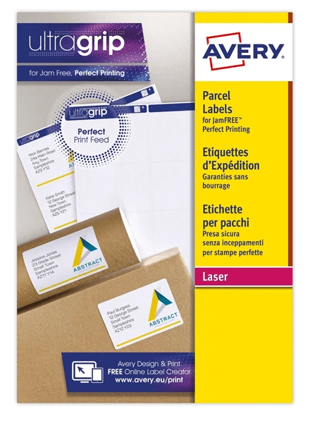 PAQUETE 15 HOJAS ETIQUETAS BLANCAS PARA PAQUETES IMPRESORAS LASER 199.6X143.5 MM AVERY L7168-15 1 PAQUETE 15 HOJAS ETIQUETAS BLANCAS PARA PAQUETES IMPRESORAS LASER 199.6X143.5 MM AVERY L7168-15