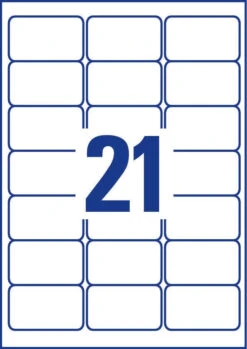 PAQUETE 25 HOJAS ETIQUETAS TRANSPARENTES QUICKPEEL-IMPRESORAS LASER-63.5X38.1 MM AVERY L7560-25 -tienda EPSON L7560 25 pic 3