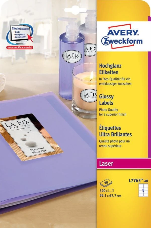 CAJA DE 40 HOJAS 8 ETIQUETAS X HOJA ETIQUETAS BLANCAS BRILLANTES 99.1X67.7MM AVERY L7765-40 3 CAJA DE 40 HOJAS 8 ETIQUETAS X HOJA ETIQUETAS BLANCAS BRILLANTES 99.1X67.7MM AVERY L7765-40 - Imagen 3