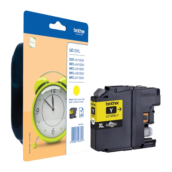 BROTHER TINTA AMARILLO LC-125XLYBP 1 BROTHER TINTA AMARILLO LC-125XLYBP