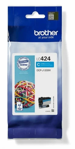 LC424C CYAN INK CARTRIDGE-SINGLE PACK. PRINTS ABOUT 750 PA