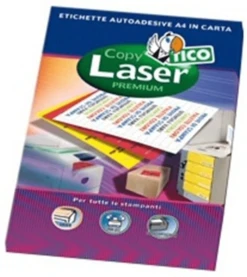 CAJA 70 HOJAS ETIQUETAS AMARILLO FLUORESCENTE CON MARGENES-LASER INYECCION DE TINTA FOTOCOPIADORAS-70X36 MM TICO LP4FG-7036