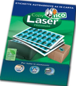 CAJA 100 HOJAS ETIQUETAS BLANCAS CON ESQUINAS REDONDAS-LASER LASER DE COLOR INYECCION DE TINTA FOTOCOPIADORAS-199X289 MM TICO LP4W-199289