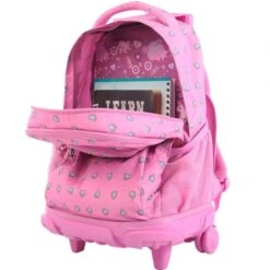 MOCHILA INFALTIL CON RUEDAS ROSA CORAZONES PLATEADOS TOTTO MA03ECO006-2120P-7IU -tienda EPSON MA03ECO006 2120P 7IU pic 5