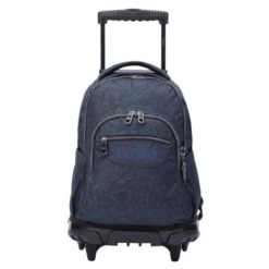MOCHILA ESCOLAR CON RUEDAS AZUL Y NEGRO GEOMETRIC-RENGLONES TOTTO MA03ECO006-2210P-3JG