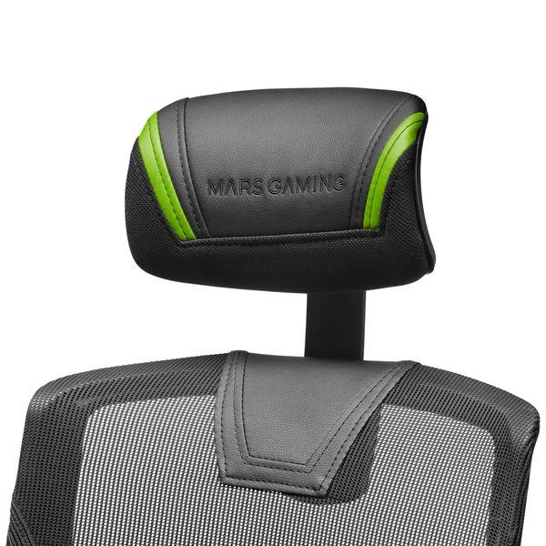SILLA ERGONOMICA MARS GAMING MGC-ERGO NEGRA CON DETALLES EN VERDE RESPALDO EN MALLA TRANSPIRABLE AJUSTE LUMBAR-CERVICAL-REPOSABRAZOS 3 SILLA ERGONOMICA MARS GAMING MGC-ERGO NEGRA CON DETALLES EN VERDE RESPALDO EN MALLA TRANSPIRABLE AJUSTE LUMBAR-CERVICAL-REPOSABRAZOS - Imagen 3